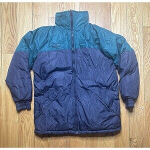 Vtg Down Columbia Ski Snowboard Puffer Green Purple Jacket Women M Coat Reverse